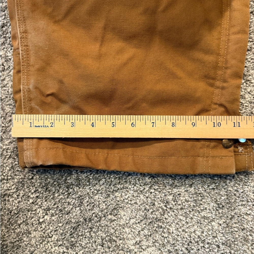 Carhartt Quilted Lined Duck Bib Overalls Mens 50x32 Zip To Thigh R41 BRN * - Picture 7 of 10